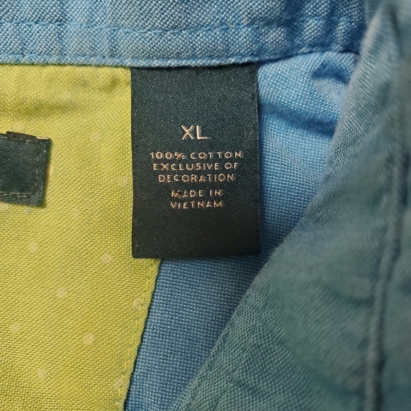 Perry Ellis Sky Blue Short Sleeve Shirt. 100% Cotton. Men's XL - Picture 4 of 9